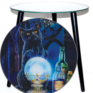 15 1/2″ dia Witches Apprentice glass altar table