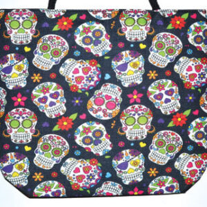 14″ x 16″ Day of the Dead jute tote bag
