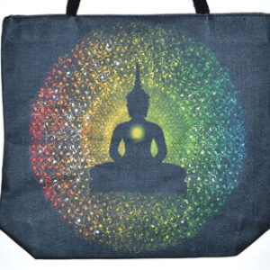 14″ x 16″ Buddha jute tote bag