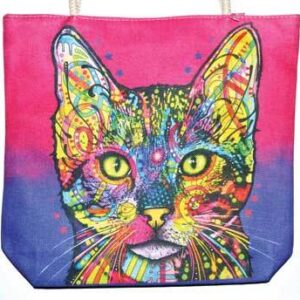 14″ x 16″ Cat jute tote bag
