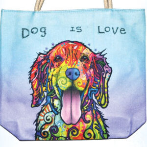 14″ x 16″ Dog jute tote bag