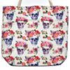 14″ x 16″ Skull & Roses jute tote bag 14″ x 16″ Skull & Roses jute tote bag