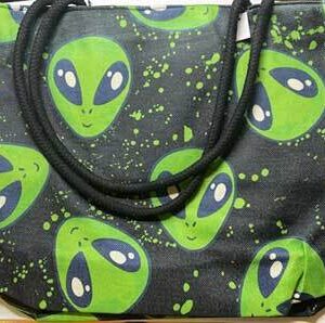14″ x 16″ Alien jute tote bag