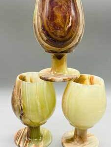 (set of 6) 4 3/4″ Onyx chalices