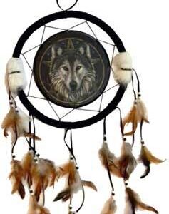 Wolf dream catcher 13″
