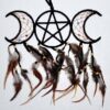 3 1/2″ x 9″ Black Triple Moon dream catcher 3 1/2″ x 9″ Black Triple Moon dream catcher