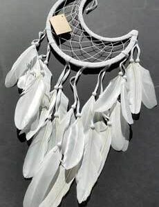 8 1/2″ Half Moon white dream catcher