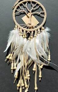 4 1/2″ Tree of Life tan dream catcher