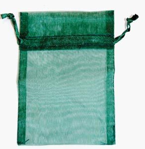 12 pk 2 3/4″ x 3″ Green organza pouch