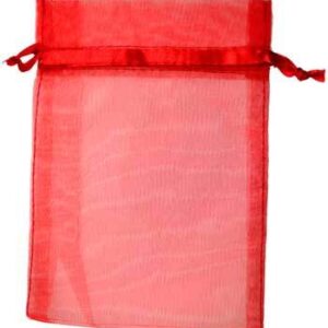 12 pk 2 3/4″ x 3″ Red organza pouch