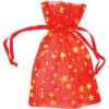 12 pk 2 3/4″ x 3″ Red organza pouch with Gold Stars 12 pk 2 3/4″ x 3″ Red organza pouch with Gold Stars