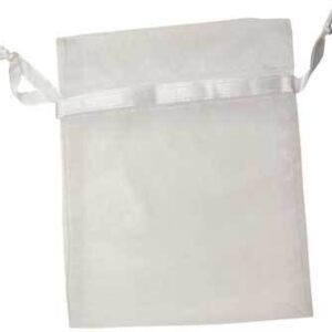 4″ x 5″ White organza pouch