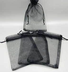 100 pack 4″ x 6″ Black organza bag