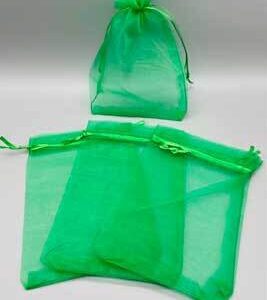 100 pack 4″ x 6″ Green organza bag