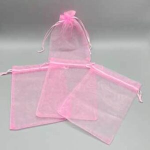 100 pack 4″ x 6″ Pink organza bag