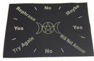 8″x12″ Triple Moon Pentagram pendulum mat (slight imperfection)