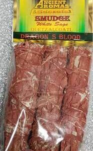 Dragon’s Blood Sage smudge stick 3-pack 4″
