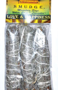 Love & Happiness smudge stick 3pk 4″