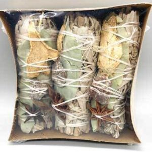 Sage Copal Ginger & Anise smudge 3-pack 4″