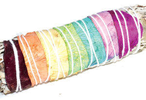 4″ White Sage 7 Chakra colors stick