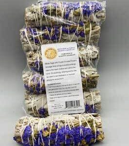 6 pk 4″ White Sage W/ Purple Sinuata flower