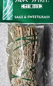 Sage & Sweetgrass smudge stick 5″