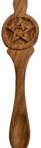 6 1/2″ Pentagram ritual sheesham wood spoon