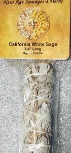 California White Sage smudge stick 3″