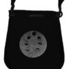 Moon Phases Velveteen Black Bag  5″