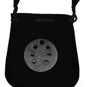 Moon Phases Velveteen Black Bag  5″