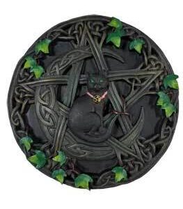 Cat and Pentagram Wall Plaque 7 1/2″