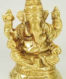 Ganesh Sitting Brass 3″