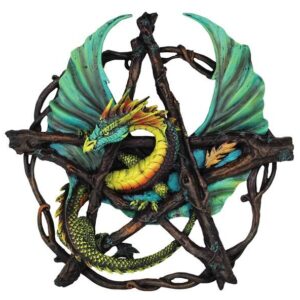 Forest Pentagram Dragon Wall Plaque 13″