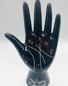 7 1/2″ Black Palmistry Hand