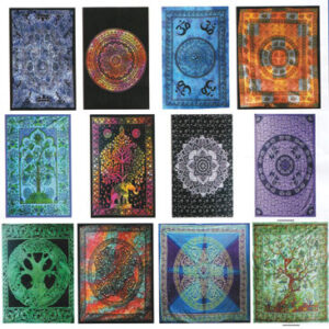 81″ x 90″ Assorted Design tapestry (mixed colors)