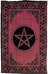 Pentagram Tapestry Red & Black 72″ x 108″