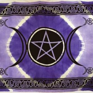Purple Triple Moon Pentagram Tapestry 72″ x 108″