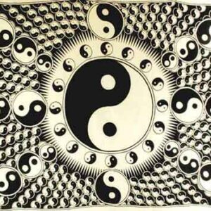 White and Black Yin Yang Tapestry 72″ x 108″
